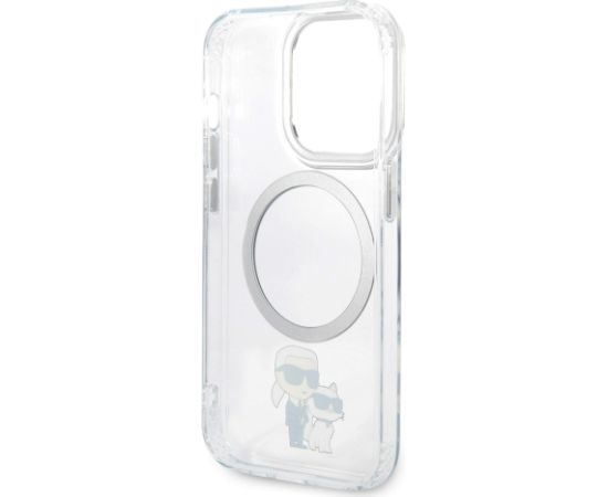 Karl Lagerfeld IML Karl and Choupette MagSafe Case Aizsargapvalks priekš iPhone 15 Pro / caurspīdīgs Neoriģinālie Maciņi