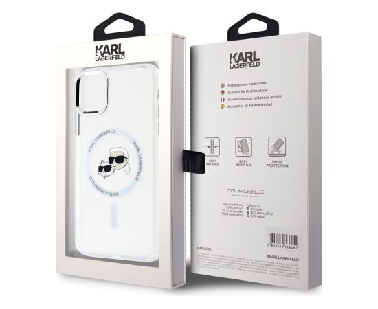 Karl Lagerfeld IML K&CH Heads Metal Frame MagSafe Case Защитный чехол для iPhone 11 / прозрачный Чехлы - альтернативные