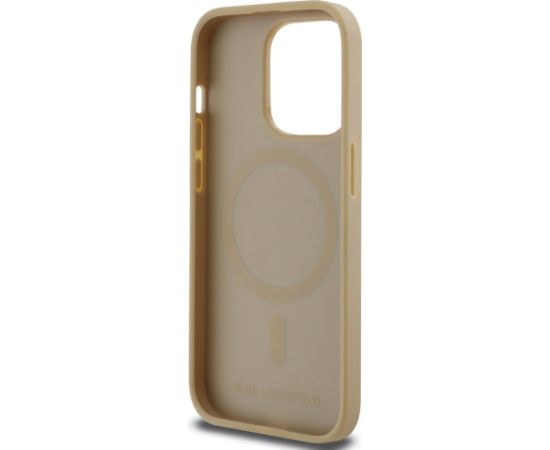 Karl Lagerfeld PU Karl Heads Pattern MagSafe Case Aizsargapvalks priekš iPhone 14 Pro Max / bēšs Neoriģinālie Maciņi