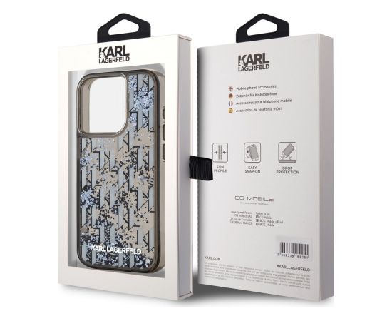 Karl Lagerfeld Liquid Glitter Monogram Gradient Case Защитный чехол для iPhone 15 Pro Max / чёрный Чехлы - альтернативные