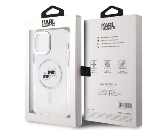 Karl Lagerfeld IML K&CH Heads Metal Frame MagSafe Защитный чехол для iPhone 12/12 Pro / прозрачный Чехлы - альтернативные