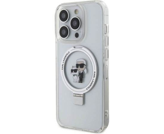 Karl Lagerfeld Ringstand Karl and Choupette MagSafe Case Защитный чехол для iPhone 15 Pro Max / белый Чехлы - альтернативные