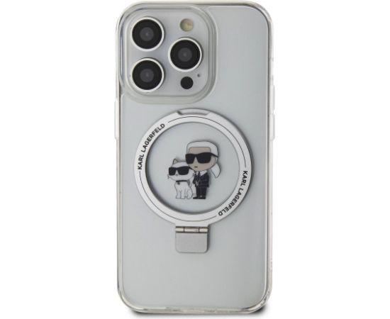 Karl Lagerfeld Ringstand Karl and Choupette MagSafe Case Защитный чехол для iPhone 15 Pro Max / белый Чехлы - альтернативные