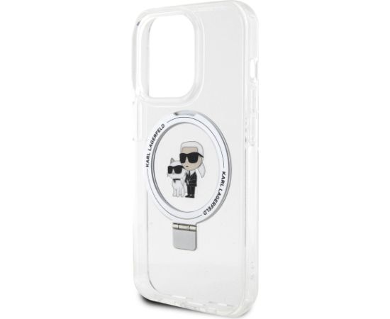 Karl Lagerfeld Ringstand Karl and Choupette MagSafe Case Защитный чехол для iPhone 15 Pro Max / белый Чехлы - альтернативные