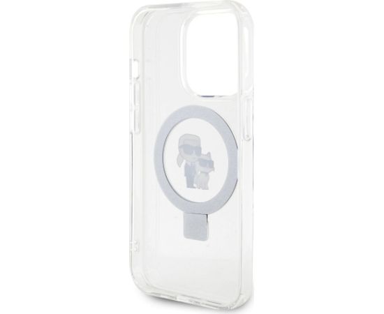 Karl Lagerfeld Ringstand Karl and Choupette MagSafe Case Защитный чехол для iPhone 15 Pro Max / белый Чехлы - альтернативные