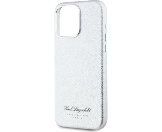 Karl Lagerfeld Grained PU Hotel RSG Case Aizsargapvalks priekš iPhone 15 Pro Max / pelēks Neoriģinālie Maciņi