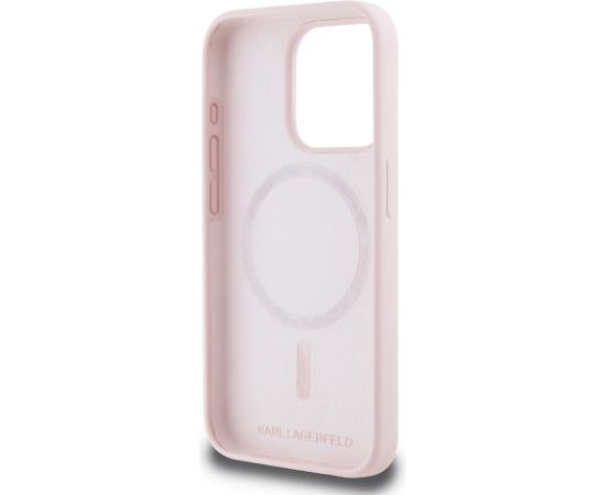 Karl Lagerfeld Liquid Silicone Double Heads MagSafe Case Aizsargapvalks priekš iPhone 15 Pro / rozā Neoriģinālie Maciņi