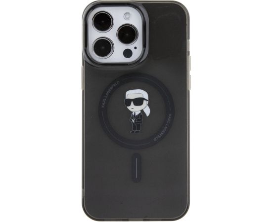 Karl Lagerfeld IML Ikonik MagSafe Case Aizsargapvalks priekš iPhone 15 Pro Max / melns Neoriģinālie Maciņi