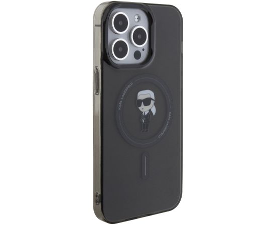 Karl Lagerfeld IML Ikonik MagSafe Case Aizsargapvalks priekš iPhone 15 Pro Max / melns Neoriģinālie Maciņi
