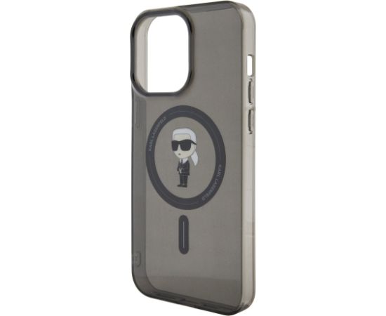Karl Lagerfeld IML Ikonik MagSafe Case Aizsargapvalks priekš iPhone 15 Pro Max / melns Neoriģinālie Maciņi