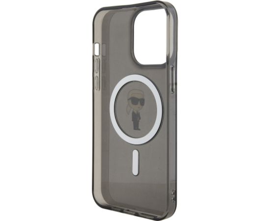 Karl Lagerfeld IML Ikonik MagSafe Case Aizsargapvalks priekš iPhone 15 Pro Max / melns Neoriģinālie Maciņi