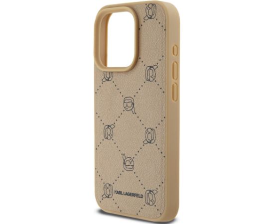 Karl Lagerfeld PU Karl Heads Pattern MagSafe Case Aizsargapvalks priekš iPhone 15 Pro Max / bēšs Neoriģinālie Maciņi