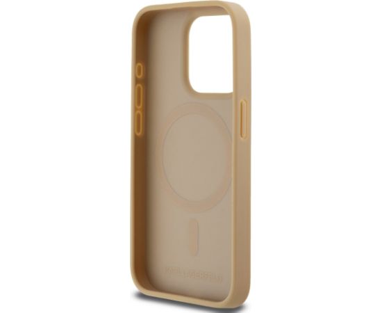 Karl Lagerfeld PU Karl Heads Pattern MagSafe Case Aizsargapvalks priekš iPhone 15 Pro Max / bēšs Neoriģinālie Maciņi