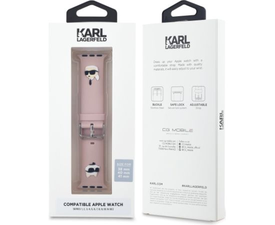 Karl Lagerfeld Karl and Choupette Head NFT Ремешек для часов для Apple Watch 38/40/41 / розовый Smart pūlksteņu aksesuāri