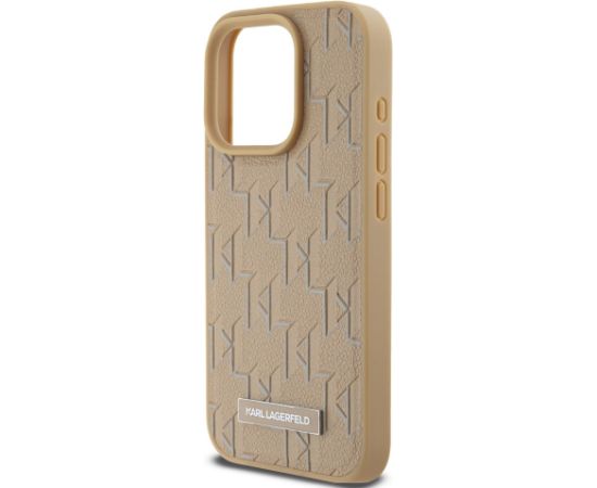 Karl Lagerfeld PU Monogram Metal Logo MagSafe Case Aizsargapvalks priekš iPhone 14 Pro Max / bēšs Neoriģinālie Maciņi