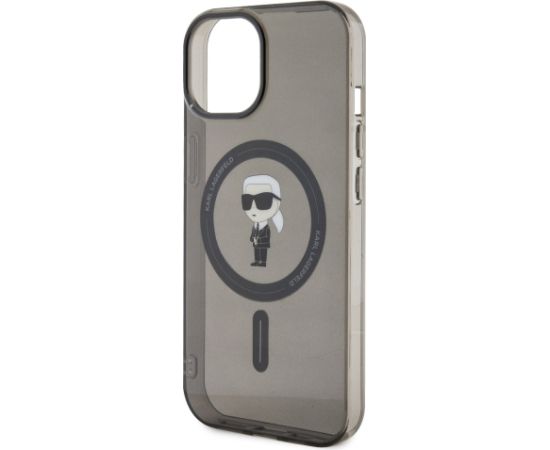 Karl Lagerfeld IML Ikonik MagSafe Case Aizsargapvalks priekš iPhone 15 / melns Neoriģinālie Maciņi