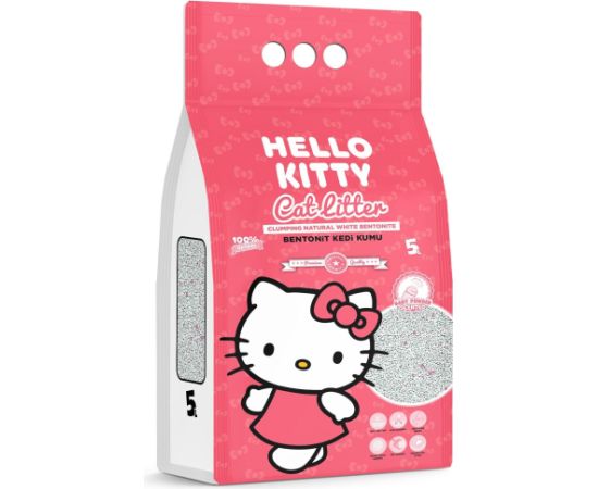 Żwirek dla kota HelloKitty Żwirek bentonitowy dla kota, baby powder 5L Kaķu pakaiši