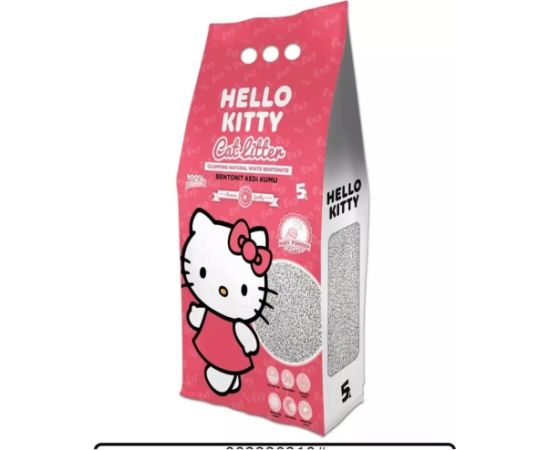 Żwirek dla kota HelloKitty Żwirek bentonitowy dla kota, baby powder 5L Kaķu pakaiši
