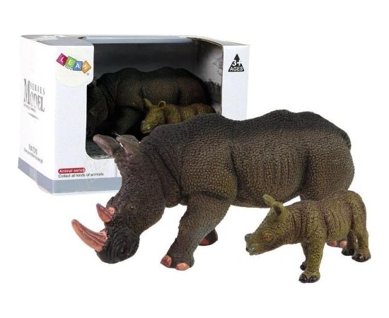 Figurka LeanToys Ffigurka kolekcjonerska Nosorożec z młodym Фигурки и герои