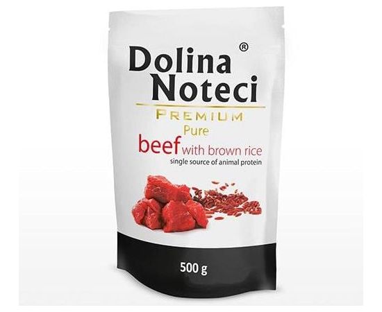 Dolina Noteci Dolina Noteci Pies Pure, wołowina z brązowym ryżem saszetka 500g Suņu barība