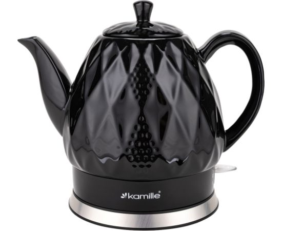 Keramikas elektriskā tējkanna 1,5 L (melna), 1200 W, 1728, Kamille Tējkannas (elektriskās)