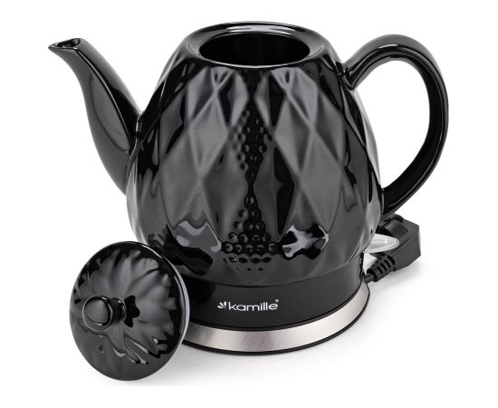 Keramikas elektriskā tējkanna 1,5 L (melna), 1200 W, 1728, Kamille Tējkannas (elektriskās)