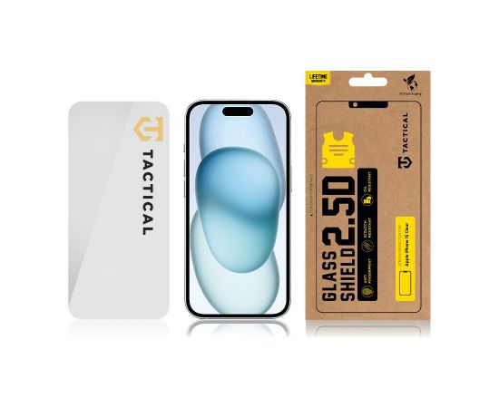 Tactical Glass Shield 2.5D aizsargstikls priekš Apple iPhone 15 caurspīdīgs Ekrānu aizsardzība