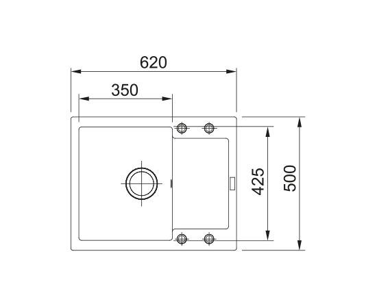 Franke Maris MRG 611-62, Iebūvējama fragranīta virtuves izlietne Pelēka Virtuves izlietnes