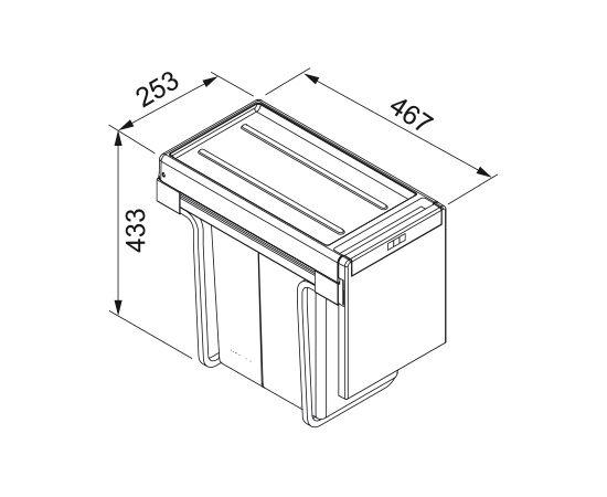 Franke Maris WB Cube 30 M 3x10l Iebūvējama Atkritumu Šķirošanas Sistēma Jaunumi Sadz. tehnika