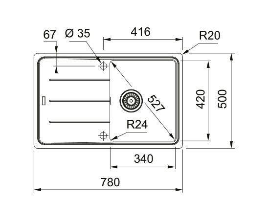 Franke Maris BFG 611 3 1/2" BSWT REV Iebūvējama Fragranīta Balta Virtuves Izlietne Кухонные раковины
