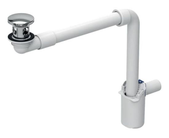 Geberit izplūde, vietu taupošs modelis, izplūdes vāciņš ar nospiešanas vadību: d=32mm, G=1 1/4", spīdīgi hro Sifoni