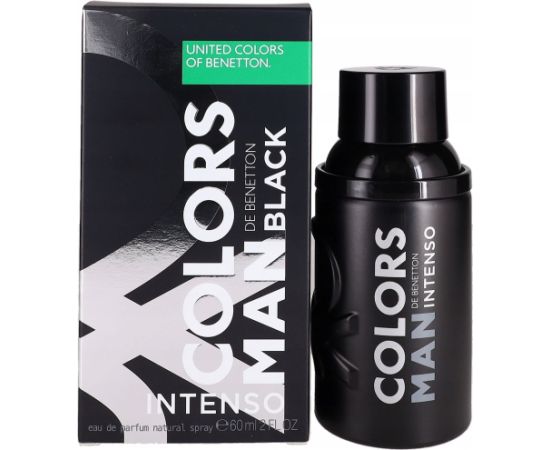 Benetton Colors Man Black Intenso, Eau De Parfum, Dla mężczyzn, 60 ml Vīriešu Smaržas