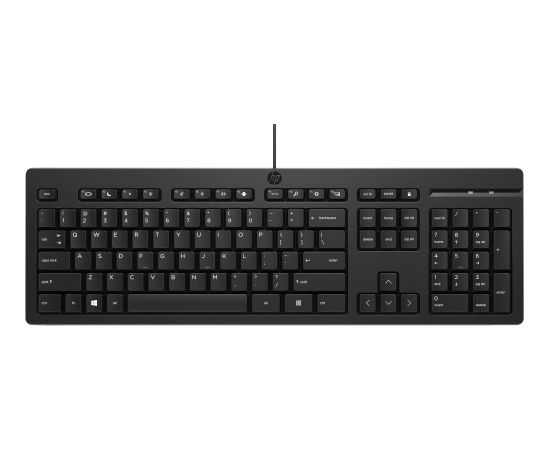HP 125 G2 USB Wired Keyboard, Sanitizable, Copilot Key - Black - US ENG (BULK of 12 pcs) / AY2Y7A6#ABB Klaviatūras