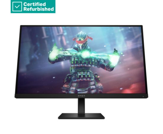 RENEW SILVER OMEN by HP 27k UHD Gaming Monitor - 27" 3840x2160 UHD 400-nit 144 Hz AG, IPS, USB-C 2x HDMI DisplayPort, 2x USB-A, speakers, height adjustable tilt pivot, 1 years   780G8AAR#ABB Monitori