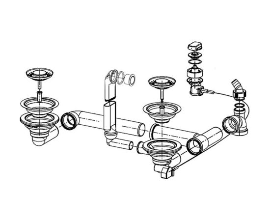Franke Maris WK Set Urban 651 atkritumu komplekts ar savienojuma tiltiņu Jaunumi Sadz. tehnika