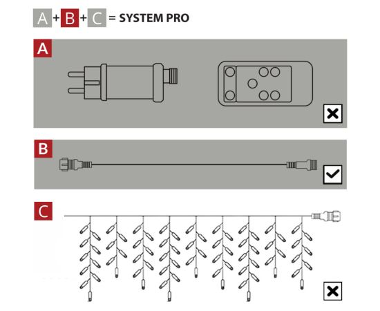 Uzlādēšanas pagarinātājs LED apgaismojumam 5 m IP65 Springos CL1241 Ziemassvētku lampiņas, LED virtenes