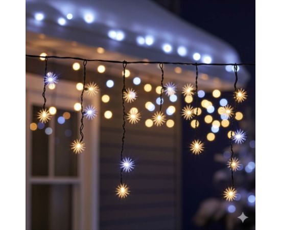 LED gaismas aizkars ar 50 LED (sosulītes) Springos CL1239 Ziemassvētku lampiņas, LED virtenes