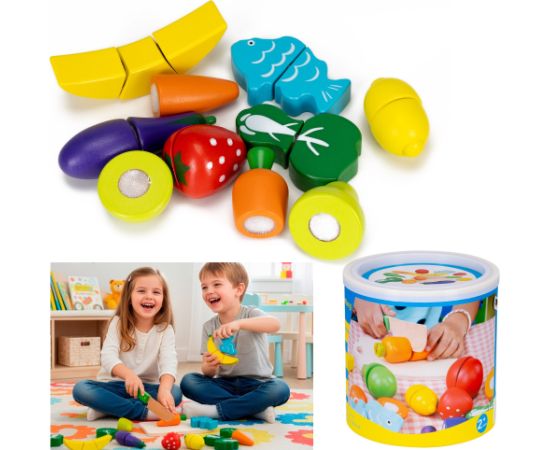 Koka rotaļu komplekts - augļu un dārzeņu “griešanas” spēle Springos KG0058 Jaunumi, Bērnu preces