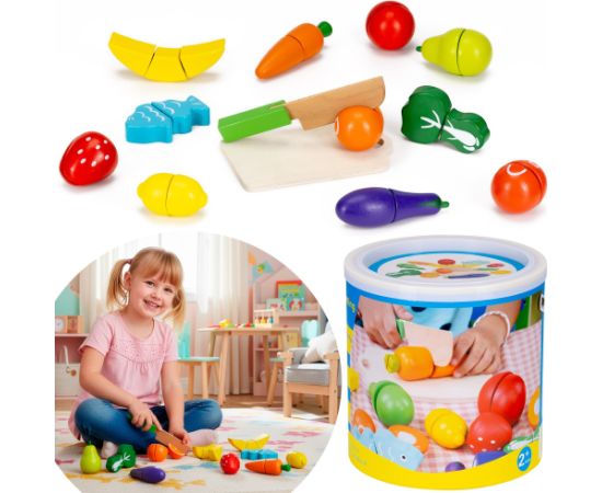 Koka rotaļu komplekts - augļu un dārzeņu “griešanas” spēle Springos KG0058 Jaunumi, Bērnu preces