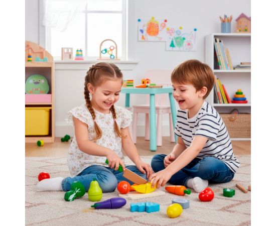 Koka rotaļu komplekts - augļu un dārzeņu “griešanas” spēle Springos KG0058 Jaunumi, Bērnu preces