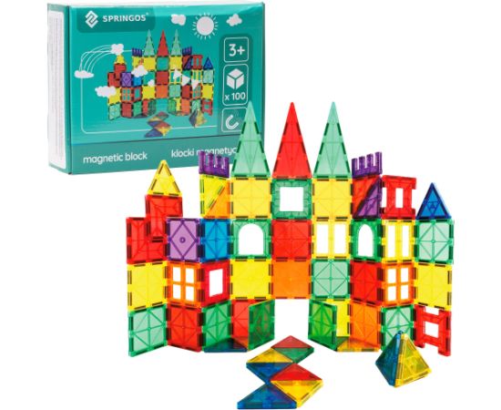 Magnētiskā konstruktoru spēle 100 daļas Springos KG0048 Jaunumi, Bērnu preces