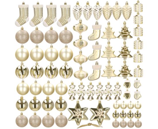 Ziemassvētku bumbiņu komplekts 77 gab. Springos CA1167  Eglīšu rotājumi