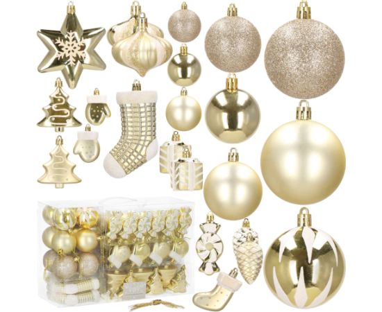 Ziemassvētku bumbiņu komplekts 77 gab. Springos CA1167  Eglīšu rotājumi