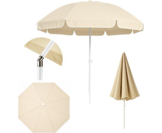 Extralink Black Forest Compact Beach Umbrella, 1.8m Beige Jaunumi -Dārzam