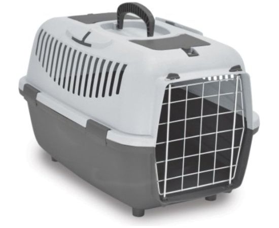 Vidaxl PETMAX Transporter NOMADE 2 METAL Szary 55x36x35 Suņu un kaķu transport somas