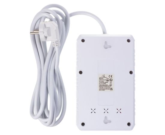 Maclean power strip, 4-socket extension cable + 3xUSB, 110-240V AC 50/60Hz, 2.1A max 2500W, 3m, white, MCE393 W Strāvas pagarinātāji