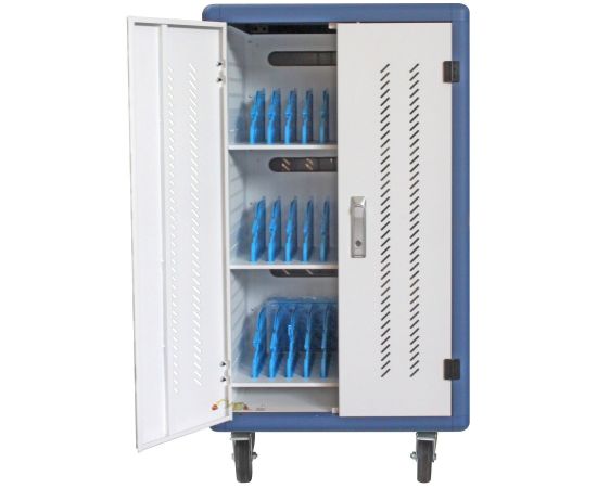 Techly Ventilated Charging Station Trolley 30 Notebook or Smartphone Black/Grey Зарядные устройства