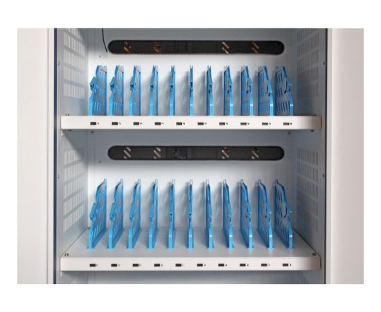 Techly I-CABINET-30DUTY portable device management cart/cabinet White, Blue Зарядные устройства