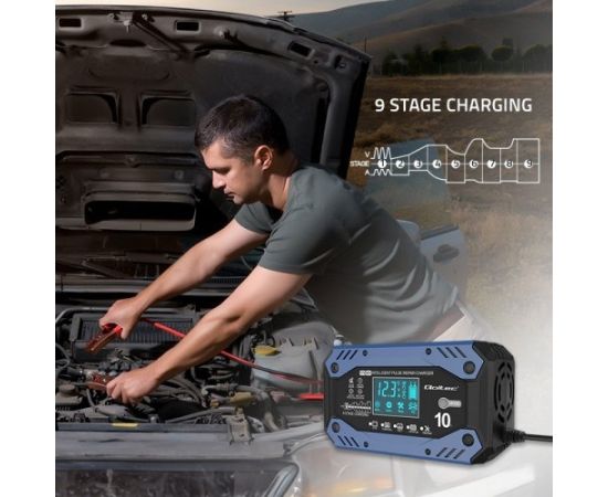 Qoltec 52482 vehicle battery charger 12/24 V Black, Blue Jaunumi - Audio-Video