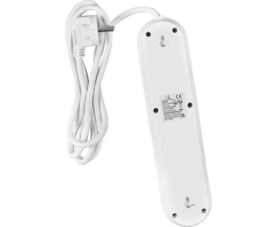 Maclean power strip, 3 socket extension + 3xUSB, 110-240V AC 50/60Hz, 2.1A max 2500W, 1.5m, white, MCE394 W Strāvas pagarinātāji